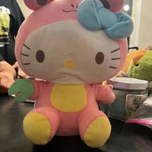 Hello Kitty Plush in Pink with Blue Bow